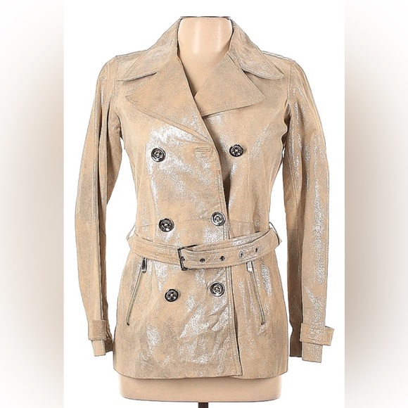 This is a MK leather jacket Size 2. Purchased on Thredup. It’s in great shape. - Picture 1 of 17